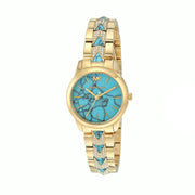 Michael Kors Petite Runway Mercer Blue Dial Gold Steel Strap Watch For Women - MK6673