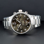 Tissot T Classic Chrono XL Black Dial Silver Steel Strap Watch For Men - T116.617.11.057.01