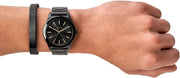 Armani Exchange Nico Analog Black Dial Black Steel Strap Watch For Men - AX7102