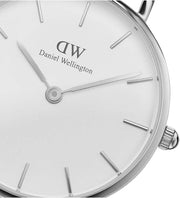 Daniel Wellington Classic Petite Cornwall White Dial Black Nylon Strap Watch For Women - DW00100252