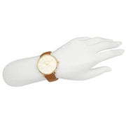 Michael Kors Pyper Quartz Silver Dial Brown Leather Watch For Women - MK2740