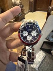 Guess Odyssey Multifunction Blue Dial Silver Steel Strap Watch For Men - W1107G2