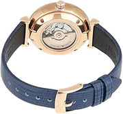 Emporio Armani Meccanico Gianni T-Bar Silver Dial Blue Leather Strap Watch For Women - AR60020