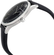 Emporio Armani Lambda Classic Quartz Black Dial Black Leather Strap Watch For Men - AR11020