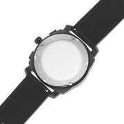Fossil Machine Chronograph Black Dial Black Leather Strap Watch for Men - FS5586