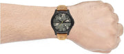 Armani Exchange Hampton Chronograph Green Dial Brown Leather Strap Watch For Men - AX2412