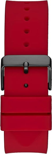 Guess Mainline Multifunction Crystals Black Dial Red Silicone Strap Watch For Men - GW0208G6