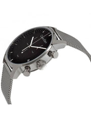 Calvin Klein City Chronograph Black Dial Silver Mesh Bracelet Watch for Men - K2G27121