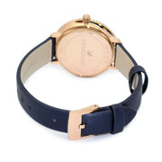 Swarovski Crystal Frost Blue Dial Blue Leather Strap Watch for Women - 5484061