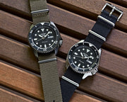 Seiko 5 Sport Automatic Black Dial Green Nylon Strap Watch For Men - SRPD65K4