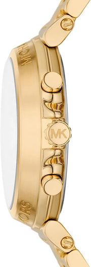 Michael Kors Maren Chronograph Gold Dial Gold Steel Strap Watch for Women - MK7493