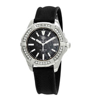 Tag Heuer Aquaracer Diamonds Mother of Pearl Black Dial Black Nylon Strap Watch for Women - WAY131P.FT6092