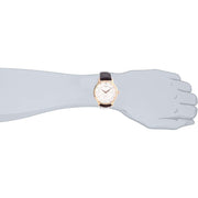 Fossil The Minimalist Slim White Dial Blue Leather Strap Watch for Men - FS5371