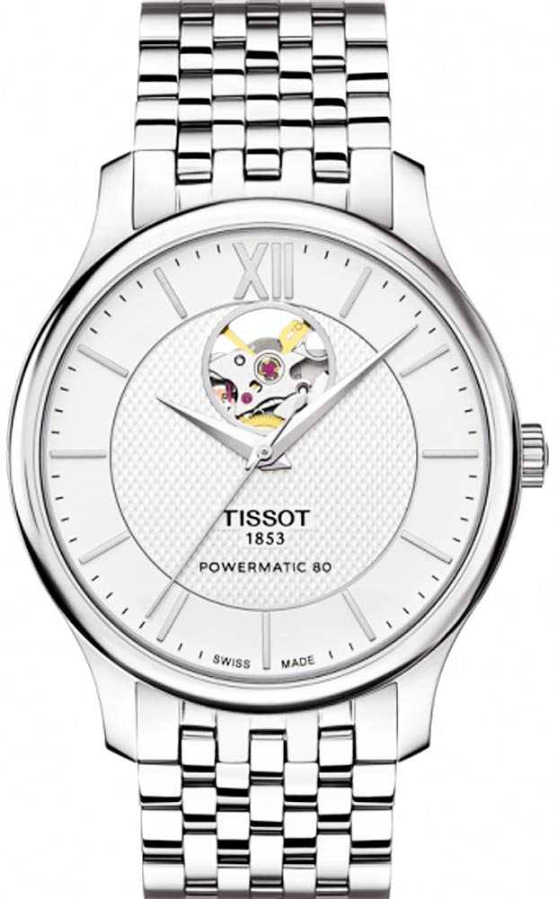 Tissot Tradition Powermatic 80 Open Heart Automatic Watch For Men - T063.907.11.038.00