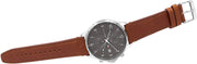 Tommy Hilfiger West Chronograph Grey Dial Brown Leather Strap Watch For Men - 1791710