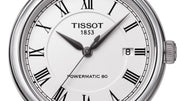 Tissot Carson Powermatic 80 White Dial Black Leather Strap Watch For Men - T085.407.16.013.00