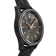 Tag Heuer Carrera Diamonds Anthracite Black Dial Black Leather Strap Watch for Women - WAR1115.FC6392
