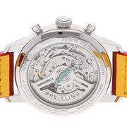 Breitling Top Time B01 Ford Thunderbird White Dial Red Leather Strap Watch for Men - AB01766A1A1X1