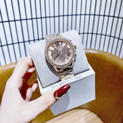 Michael Kors Bryn Chronograph Rose Gold Dial Rose Gold Steel Strap Watch For Women - MK7200