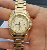Michael Kors Blair Gold Dial Gold Steel Strap Watch for Women - MK5639