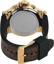 Michael Kors Dylan Chronograph Black Dial Brown Rubber Strap Watch For Men - MK8904