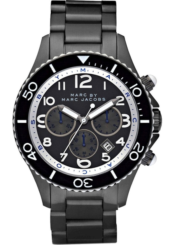 Marc Jacobs Rock Chronograph Limited Edition Gray Dial Gray Steel Strap Watch for Women - MBM5025
