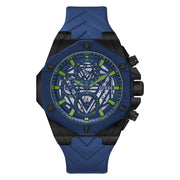 Guess Formula Multifunction Blue Dial Blue Silicone Strap Watch For Men - GW0579G3