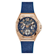 Guess Asteria Multifunction Blue Dial Blue Rubber Strap Watch For Women - GW0620L3