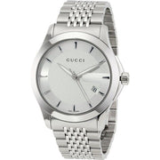 Gucci G Timeless Silver Dial Silver Steel Strap Watch For Men - YA126401