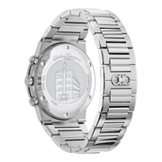 Salvatore Ferragamo Sapphire Chrono Green Dial Silver Steel Strap Watch for Men - SFME00421