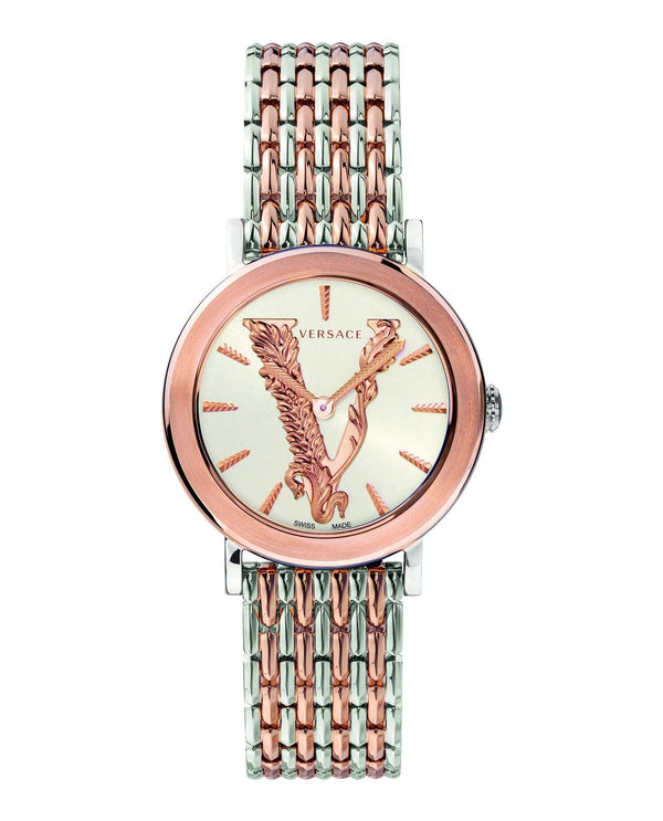 Versace Virtus Quartz White Dial Two Tone Steel Strap Watch for Women - VEHC00519