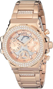Guess Fusion Chronograph Rose Gold Dial Rose Gold Steel Strap Watch for Women - GW0552L3