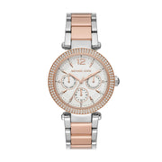 Michael Kors Parker White Dial Two Tone Steel Strap Watch for Women - MK5820