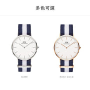 Daniel Wellington Classic Glasgow White Dial Two Tone NATO Strap Unisex Watch - DW00100047
