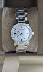 Burberry The City Diamonds Silver Dial Silver Steel Strap Watch for Women - BU9220