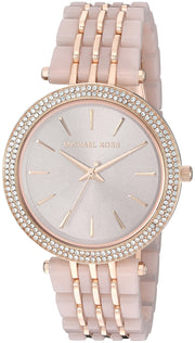 Michael Kors Darci Rose Gold Dial Two Tone Steel Strap Watch for Women - MK4327