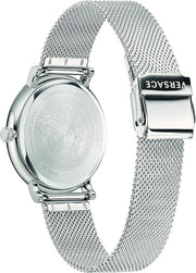 Versace V-Circle Silver Dial Silver Mesh Bracelet Watch for Men - VBQ060017