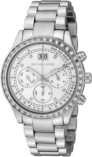 Michael Kors Brinkley Diamonds Silver Dial Silver Steel Strap Watch for Women - MK6186