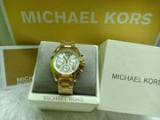 Michael Kors Lexington Quartz Gold Dial Gold Steel Strap Watch For Women - MK6267