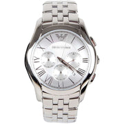 Emporio Armani Velente Chronograph Quartz Silver Dial Silver Steel Strap Watch For Men - AR1702