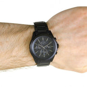 Armani Exchange Drexler Chronograph Black Dial Black Steel Strap Watch For Men - AX2601