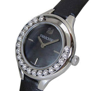 Swarovski Lovely Crystals Mother of Pearl Black Dial Black Leather Strap Watch for Women - 5242898