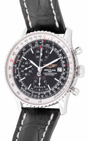 Breitling Navitimer 1 Chronograph 41mm Automatic Black Dial Black Leather Strap Mens Watch - A13324121B1P1