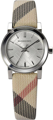 Burberry The City Nova Silver Dial Brown Leather Strap Watch for Women - BU9212