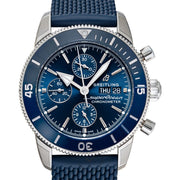 Breitling Superocean Heritage Chronograph 44 Blue Dial Blue Mesh Bracelet Watch for Men - A13313161C1S1