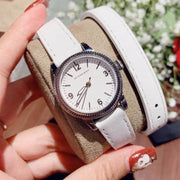Burberry Utilitarian White Dial White Leather Strap Watch for Women - BU7846