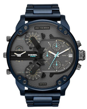 Diesel Daddy 2.0 Chronograph Grey Dial Blue Steel Strap Watch For Men - DZ7414