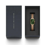 Daniel Wellington Pressed Melrose Emerald Green Rose Gold Mesh Strap Watch For Women - DW00100445