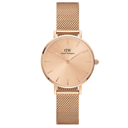 Daniel Wellington Petite Rose Gold Dial Rose Gold Mesh Strap Watch For Women - DW00100472
