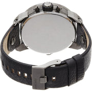 Diesel Badass Chronograph Anthracite Dial Black Leather Strap Watch For Men - DZ7270